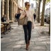 Tote Bag - 2-Side Pockets Leather-like Tote w/ Whipped & Buckled Straps - Gray - BG-MB1714GY